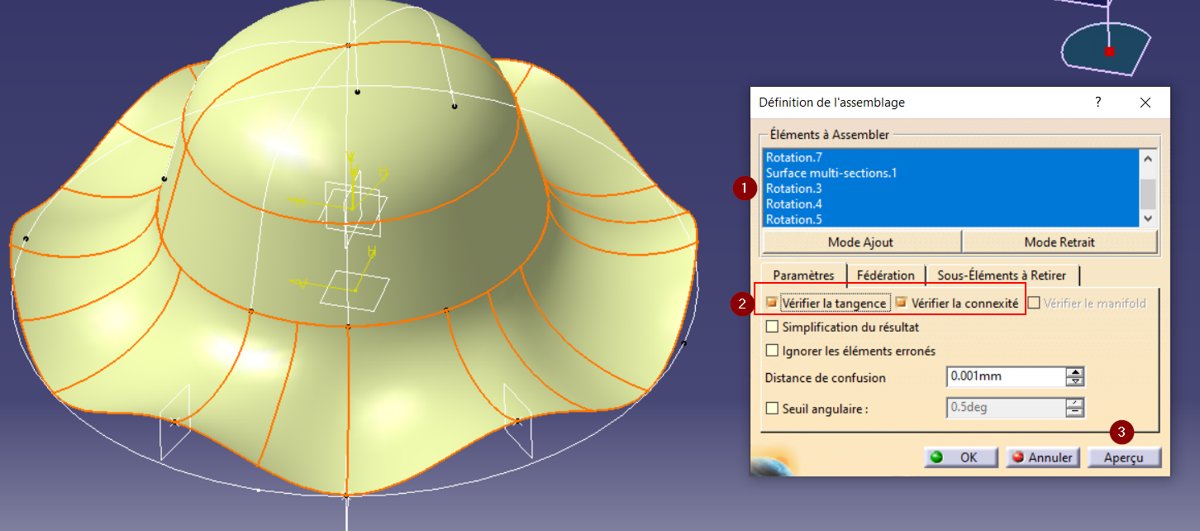 Extrait du support de formation CATIA Surfacique